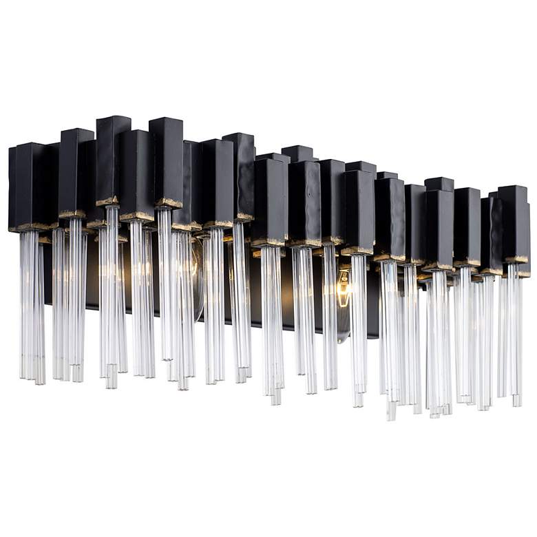 Image 1 Matrix 2-Lt Bath Light - Matte Black & French Gold