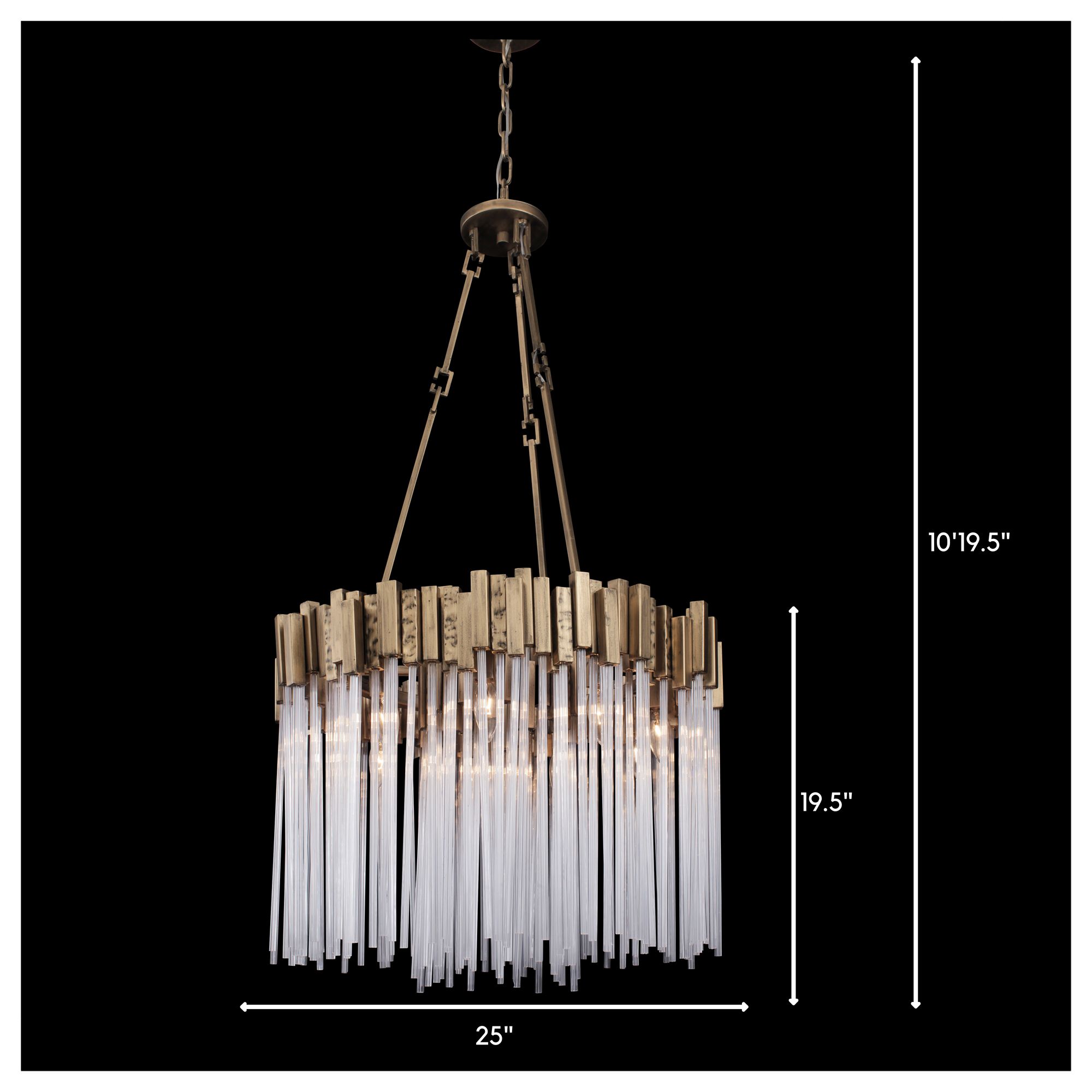 Matrix 25" Wide 9-Lt Havana Gold Pendant