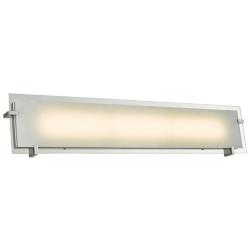 Matrix 30&quot; Wide Chrome and Frosted Glass LED Modern Bath Light