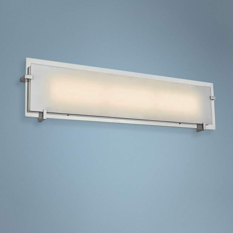 Image 1 Matrix 30 inch Wide Chrome and Frosted Glass LED Modern Bath Light