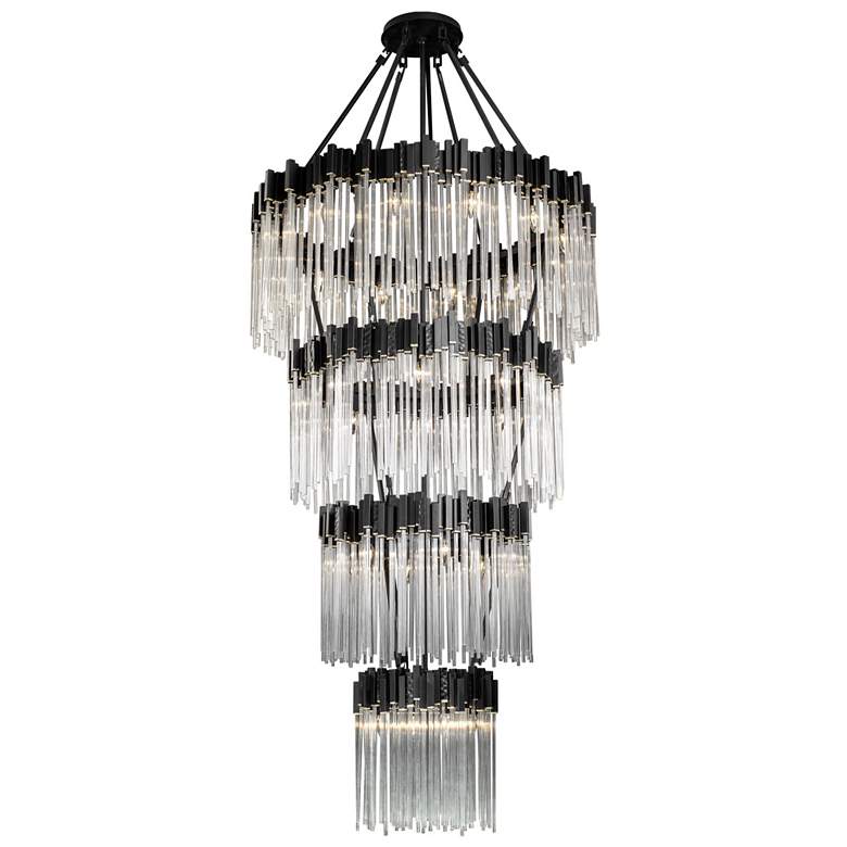 Image 2 Matrix 30-Lt 4-Tier Chandelier - Matte Black & French Gold more views