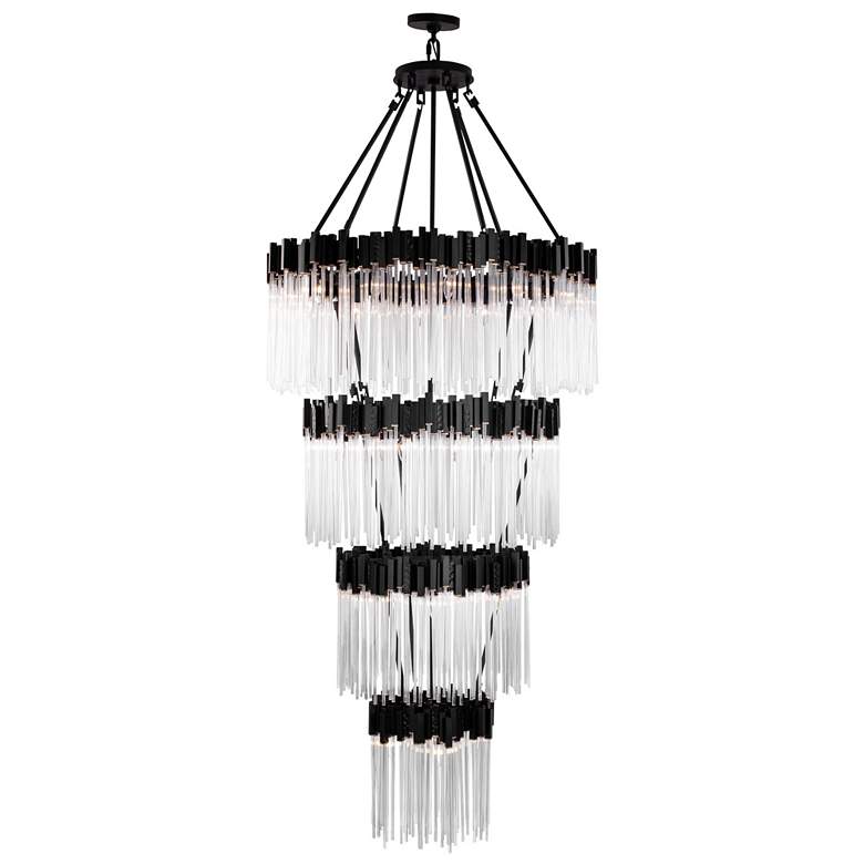 Image 3 Matrix 30-Lt 4-Tier Chandelier - Matte Black & French Gold more views