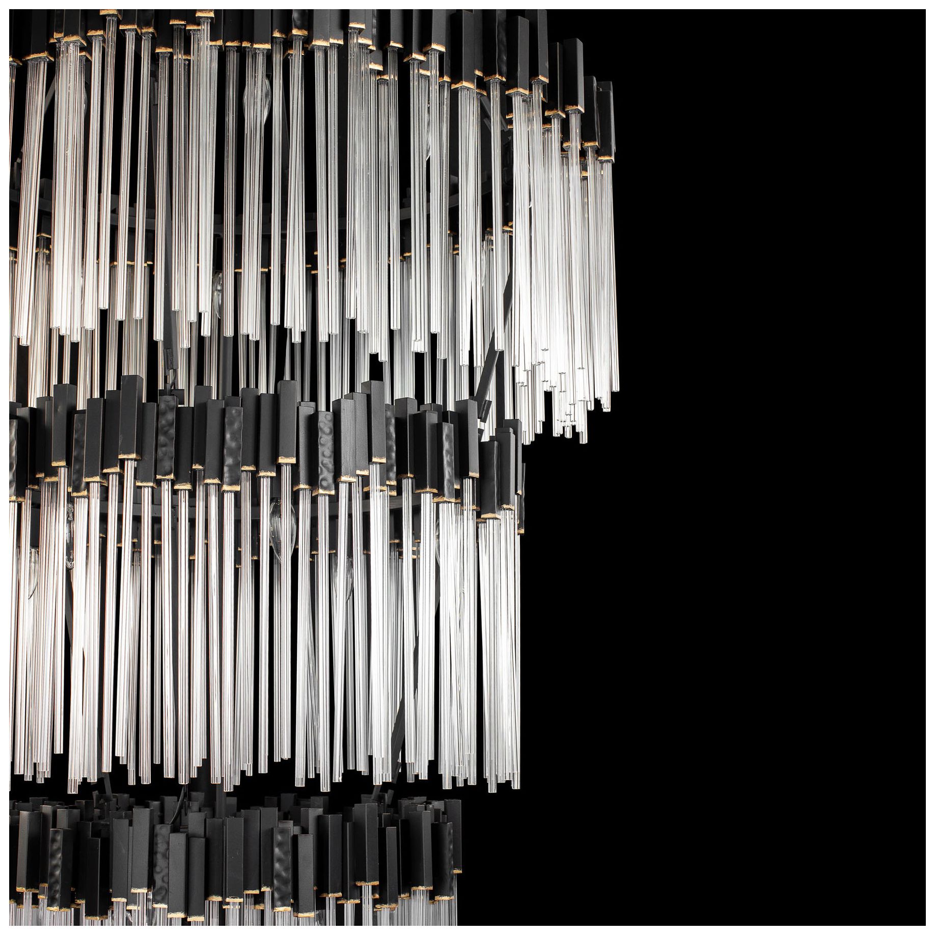 Image 5 Matrix 30-Lt 4-Tier Chandelier - Matte Black & French Gold more views