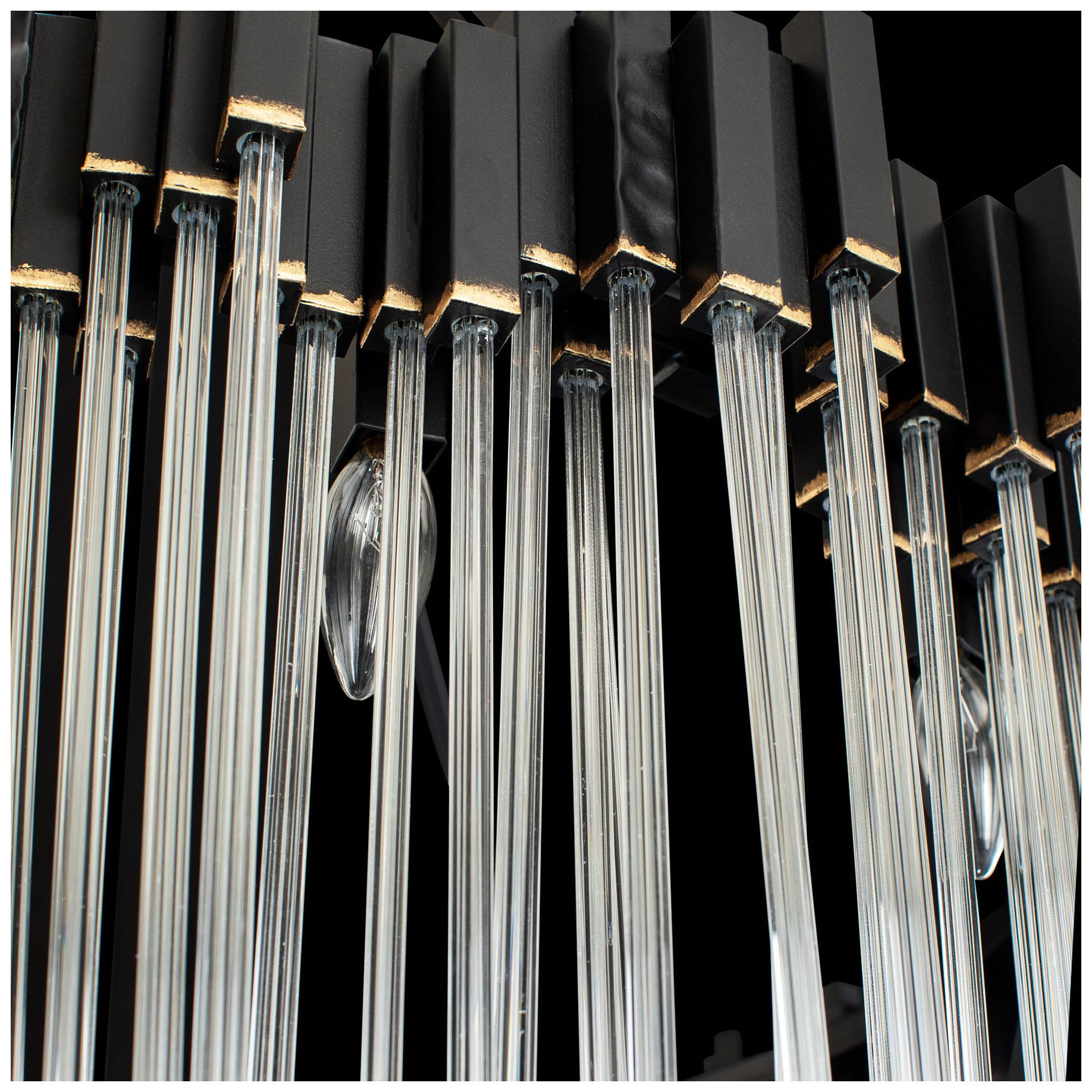 Image 6 Matrix 30-Lt 4-Tier Chandelier - Matte Black & French Gold more views