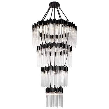 Matrix 30-Lt 4-Tier Chandelier - Matte Black & French Gold