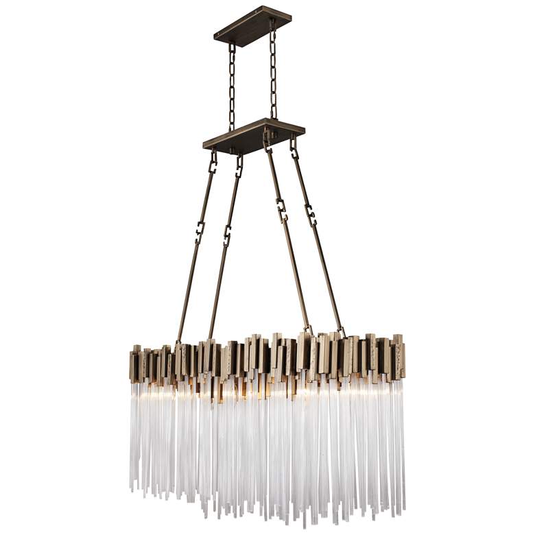 Image 1 Matrix 36 1/2 inch Wide Havana Gold 6-Light Kitchen Island Light Pendant