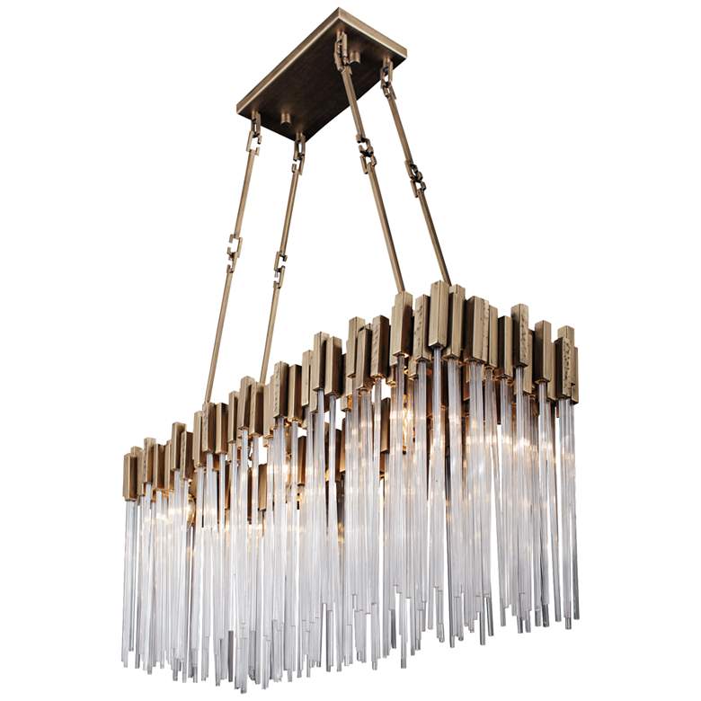 Image 2 Matrix 36 1/2" Wide Havana Gold 6-Light Kitchen Island Light Pendant more views