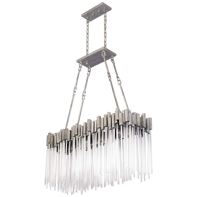 Image 2 Matrix 36 1/2" Wide Rainy Night Silver 6-Light Island Light Pendant more views