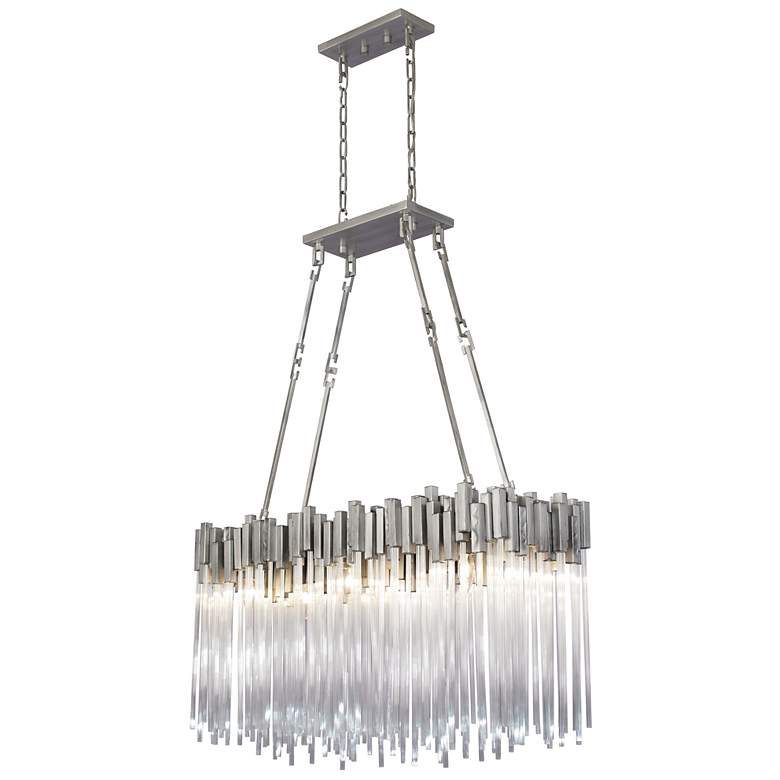 Image 3 Matrix 36 1/2" Wide Rainy Night Silver 6-Light Island Light Pendant more views