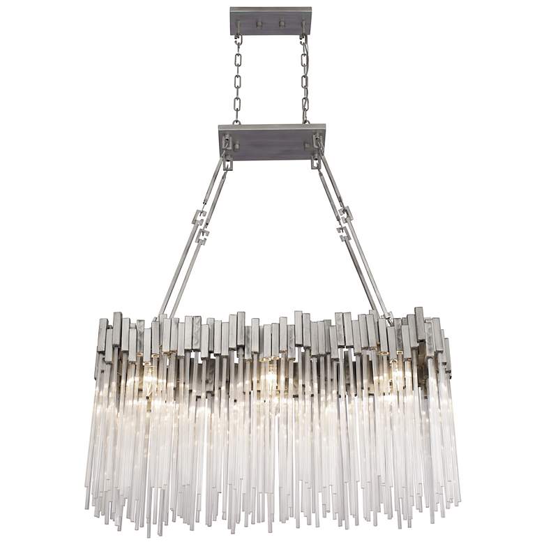 Image 4 Matrix 36 1/2" Wide Rainy Night Silver 6-Light Island Light Pendant more views