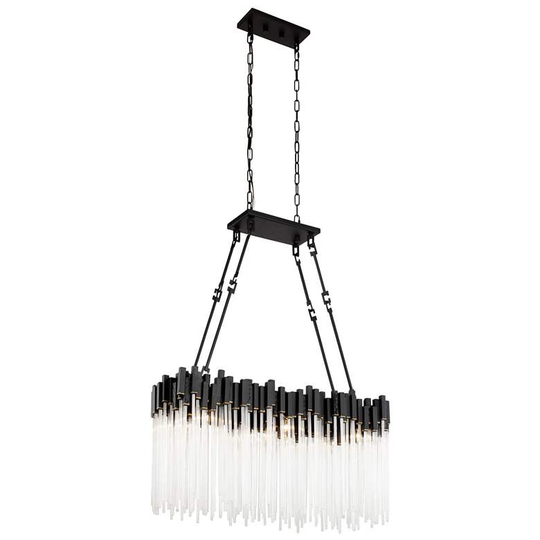 Image 1 Matrix 6-Lt Linear Pendant - Matte Black &#38; French Gold