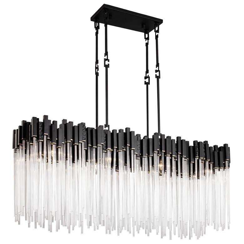 Image 1 Matrix 8-Lt Linear Pendant - Matte Black &#38; French Gold