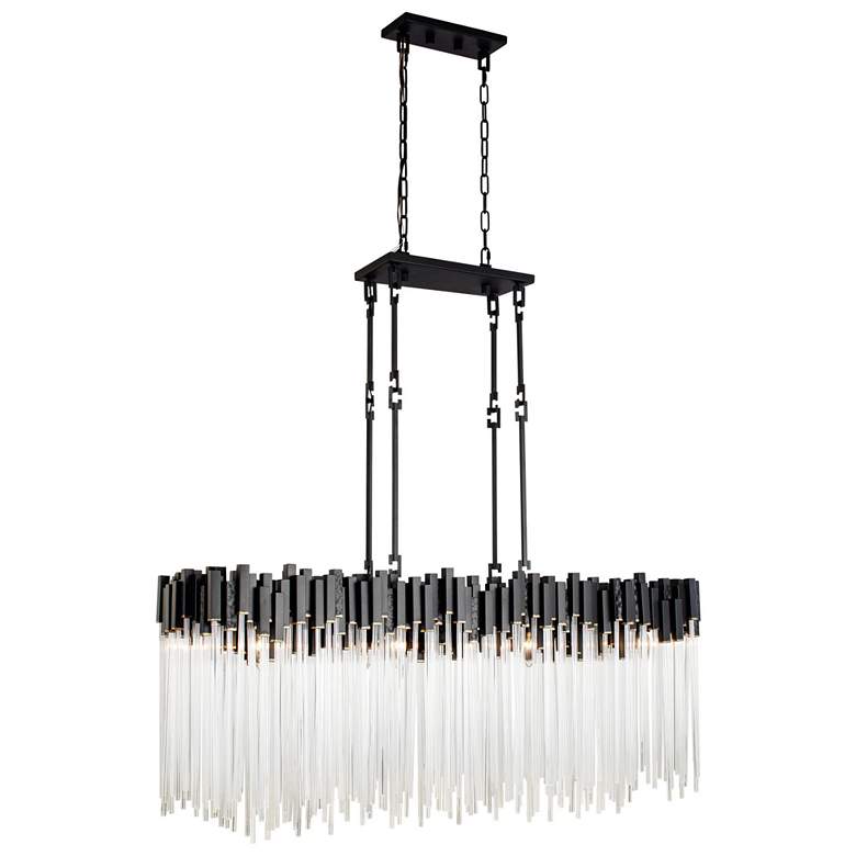 Image 3 Matrix 8-Lt Linear Pendant - Matte Black & French Gold more views