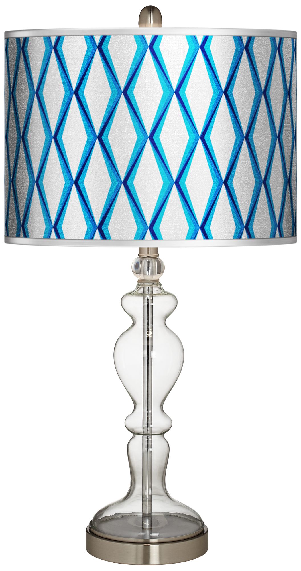 Matrix Silver Metallic Apothecary Clear Glass Table Lamp