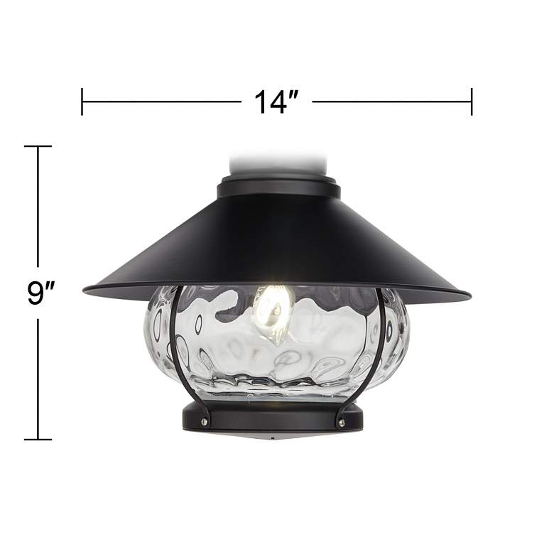 Image 2 Matte Black Lantern Wet-Rated LED Fan Light Kit more views