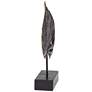 Matte Black Leaf 15" High Metal Sculpture