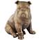 Matte Brushed Brown and Gold 4 1/4" Wide Bull Dog Figurine