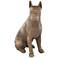 Matte Brushed Brown and Gold 7" High Dog Figurine