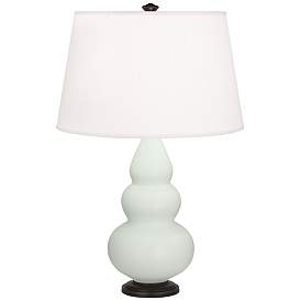 Image1 of Matte Celadon Small Triple Gourd Accent Lamp