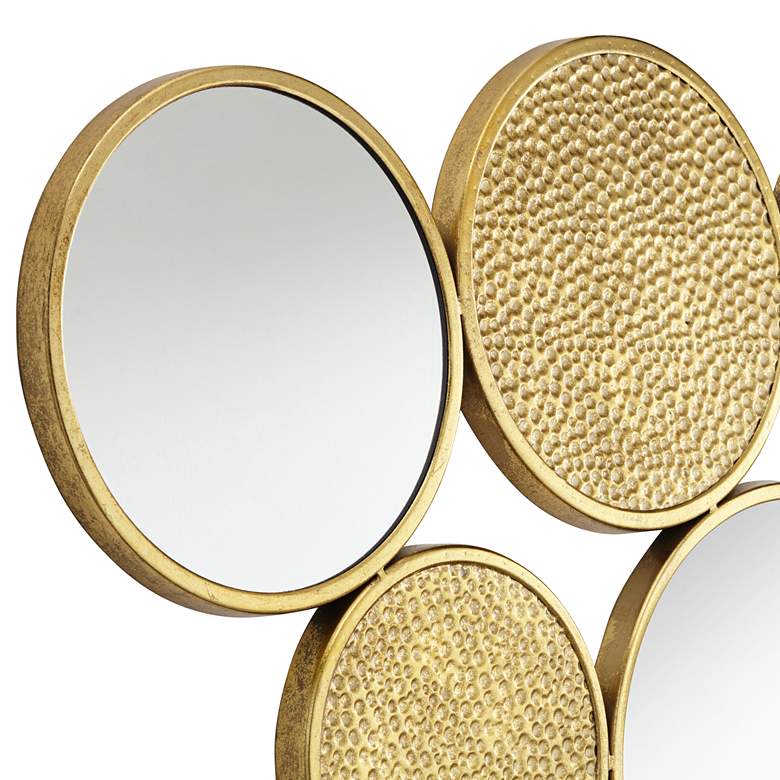 Image 3 Matte Gold 35 3/4" x 20" Round Mirrored Wall Art more views