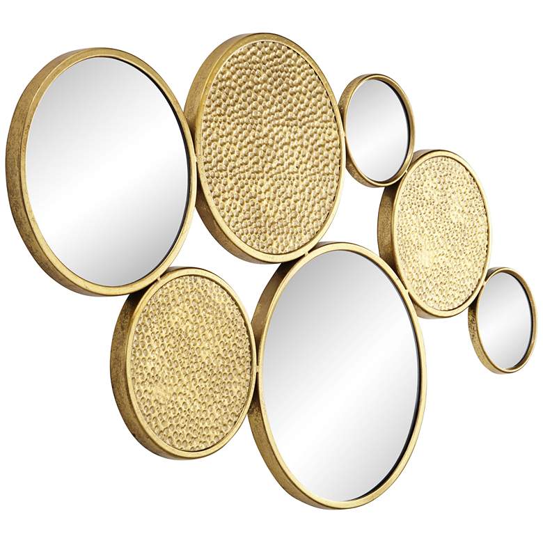 Image 5 Matte Gold 35 3/4" x 20" Round Mirrored Wall Art more views