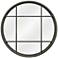 Matte Gray Window Pane 31 1/2" Round Wall Mirror