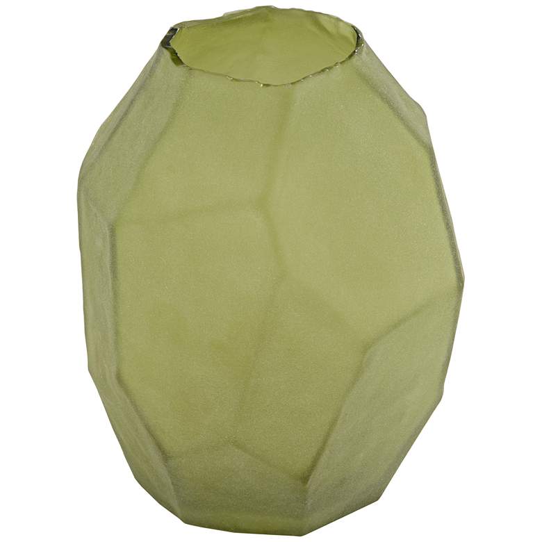 Matte Green 8 1/4 inch High Angled Glass Decorative Vase more views