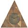 Matte Mango Wood 14" Wide Triangle Table Mantel Clock