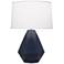 Matte Midnight Blue Delta Table Lamp