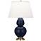 Matte Midnight Blue Double Gourd Table Lamp
