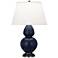 Matte Midnight Blue Double Gourd Table Lamp