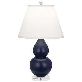 Image1 of Matte Midnight Blue Small Double Gourd Accent Lamp