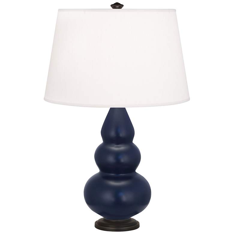 Image 1 Matte Midnight Blue Small Triple Gourd Accent Lamp