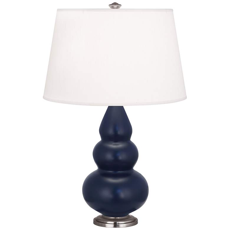 Image 1 Matte Midnight Blue Small Triple Gourd Accent Lamp
