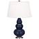 Matte Midnight Blue Small Triple Gourd Accent Lamp