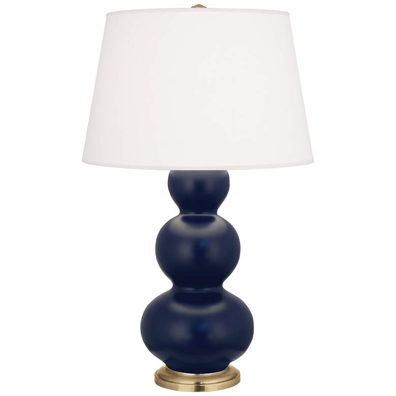 Image 1 Matte Midnight Blue Triple Gourd Table Lamp