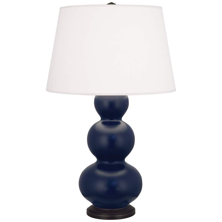 Image 1 Matte Midnight Blue Triple Gourd Table Lamp