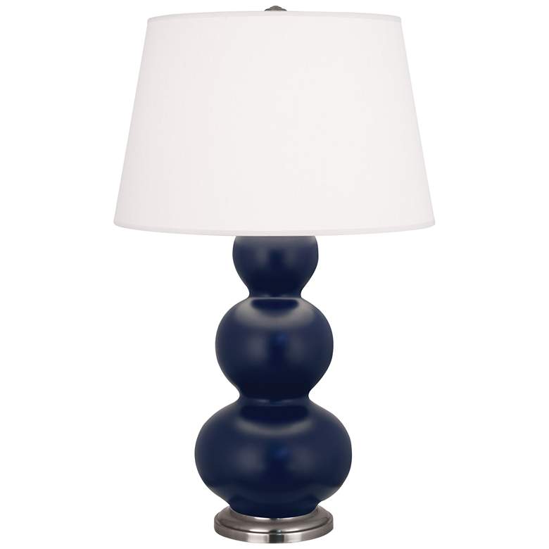 Image 1 Matte Midnight Blue Triple Gourd Table Lamp