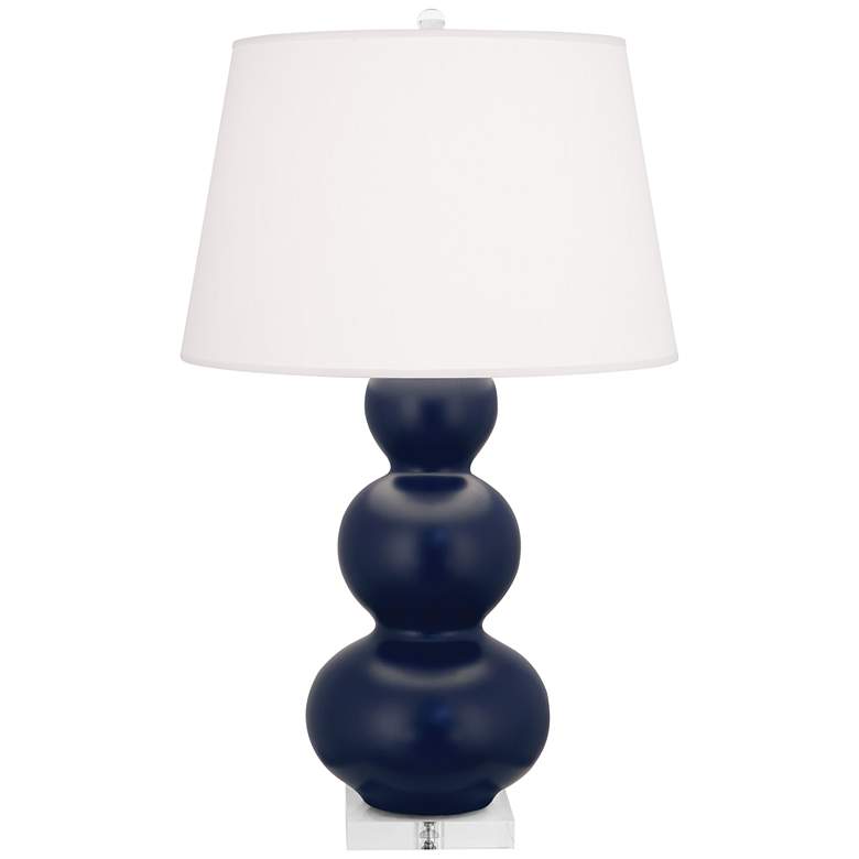 Image 1 Matte Midnight Blue Triple Gourd Table Lamp