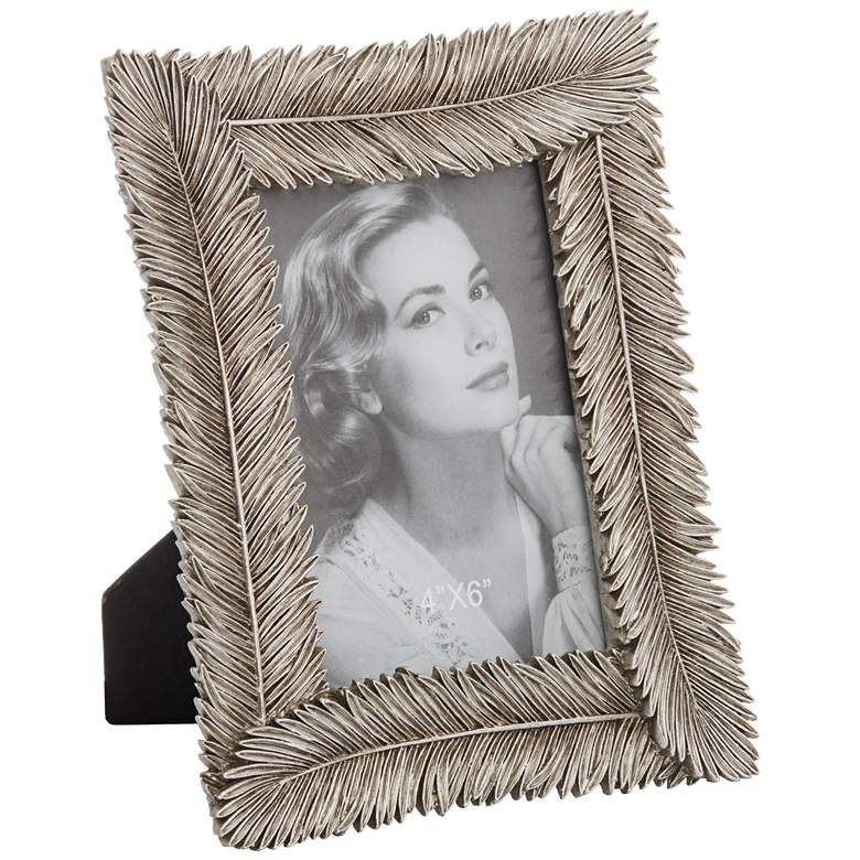 Image 1 Matte Silver Feather 8 1/2 x 4 1/2 Photo Frame