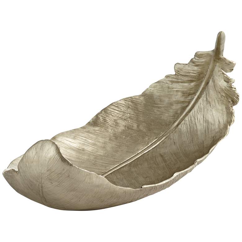 Image 1 Matte Silver Feather Decorative Plate