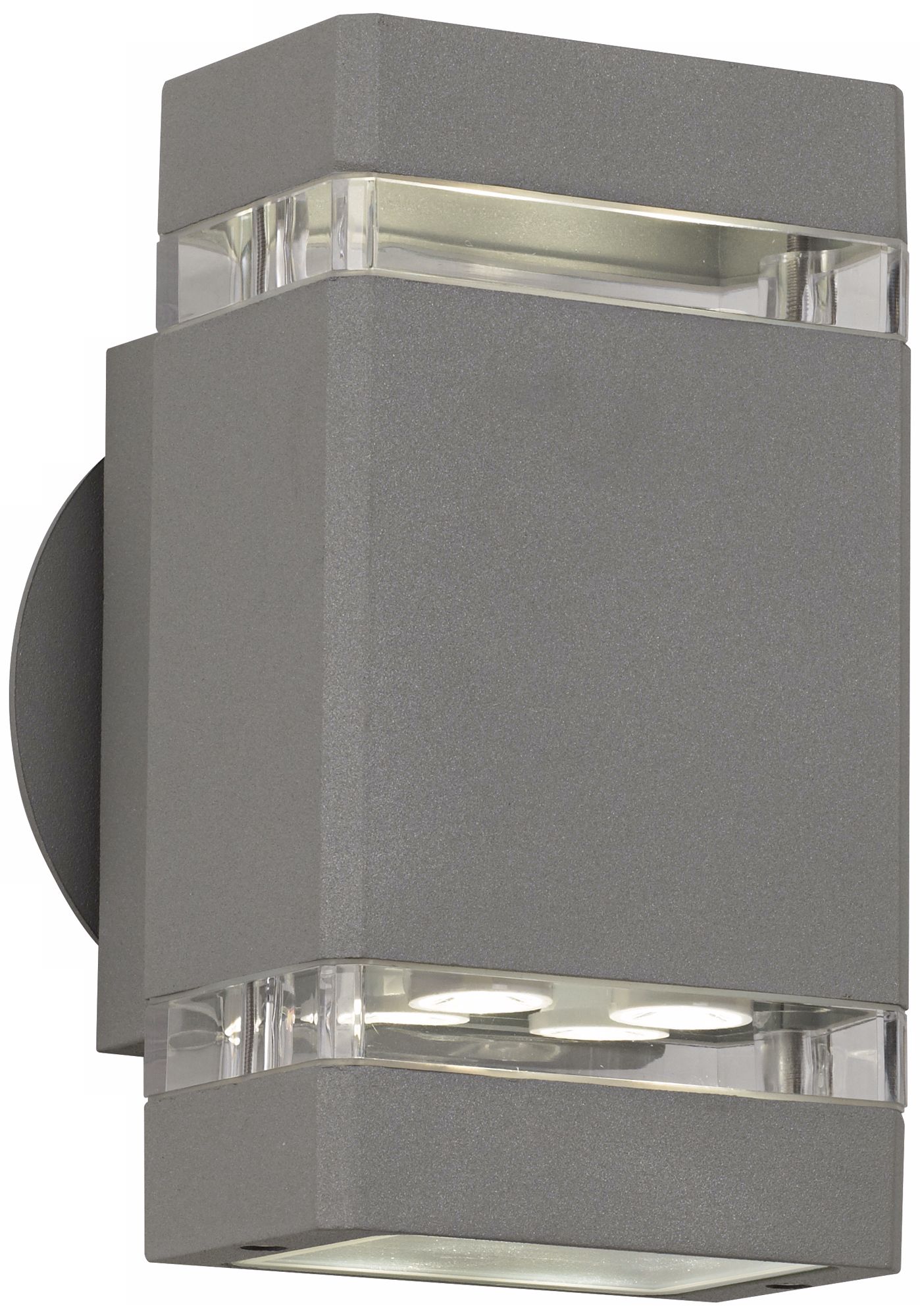 Matte Silver Gray 8" High LED Up/Down Outdoor Wall Light