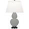 Matte Smoky Taupe Double Gourd Table Lamp