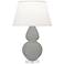 Matte Smoky Taupe Double Gourd Table Lamp