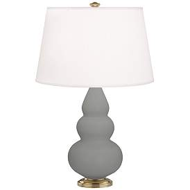 Image1 of Matte Smoky Taupe Small Triple Gourd Accent Lamp