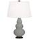 Matte Smoky Taupe Small Triple Gourd Accent Lamp