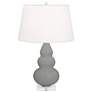 Matte Smoky Taupe Small Triple Gourd Accent Lamp
