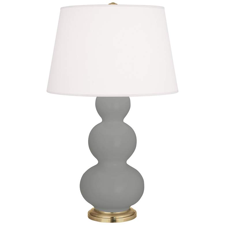 Image 1 Matte Smoky Taupe Triple Gourd Table Lamp