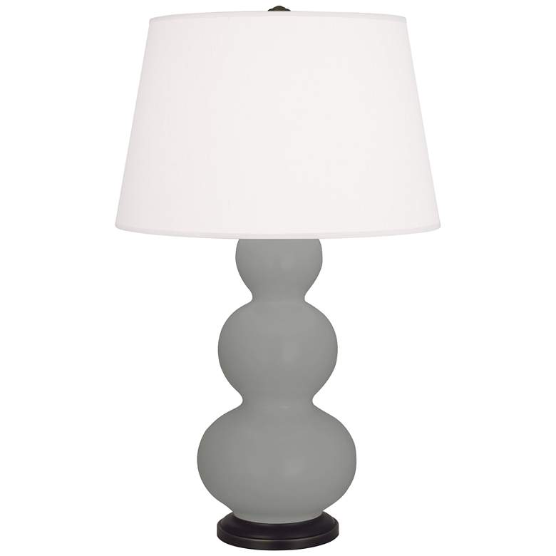 Image 1 Matte Smoky Taupe Triple Gourd Table Lamp