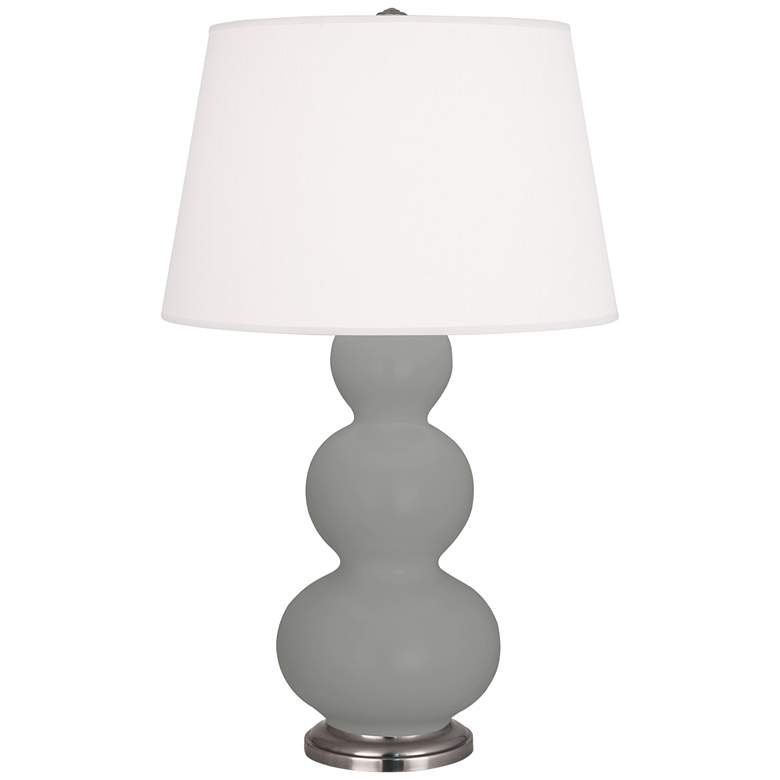 Image 1 Matte Smoky Taupe Triple Gourd Table Lamp